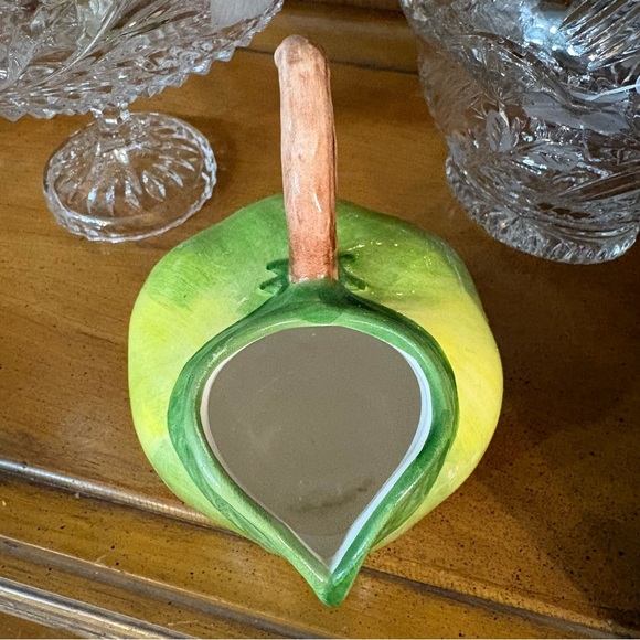 Vintage Italian Capodimonte Handmade Hand Painted Ceramic Green Apple Pitcher - Picture 6 of 11